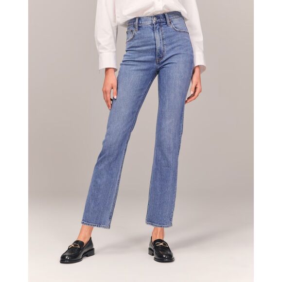 NWT Abercrombie & Fitch The Ankle Straight Ultra High Rise size 12/31 - Picture 1 of 7